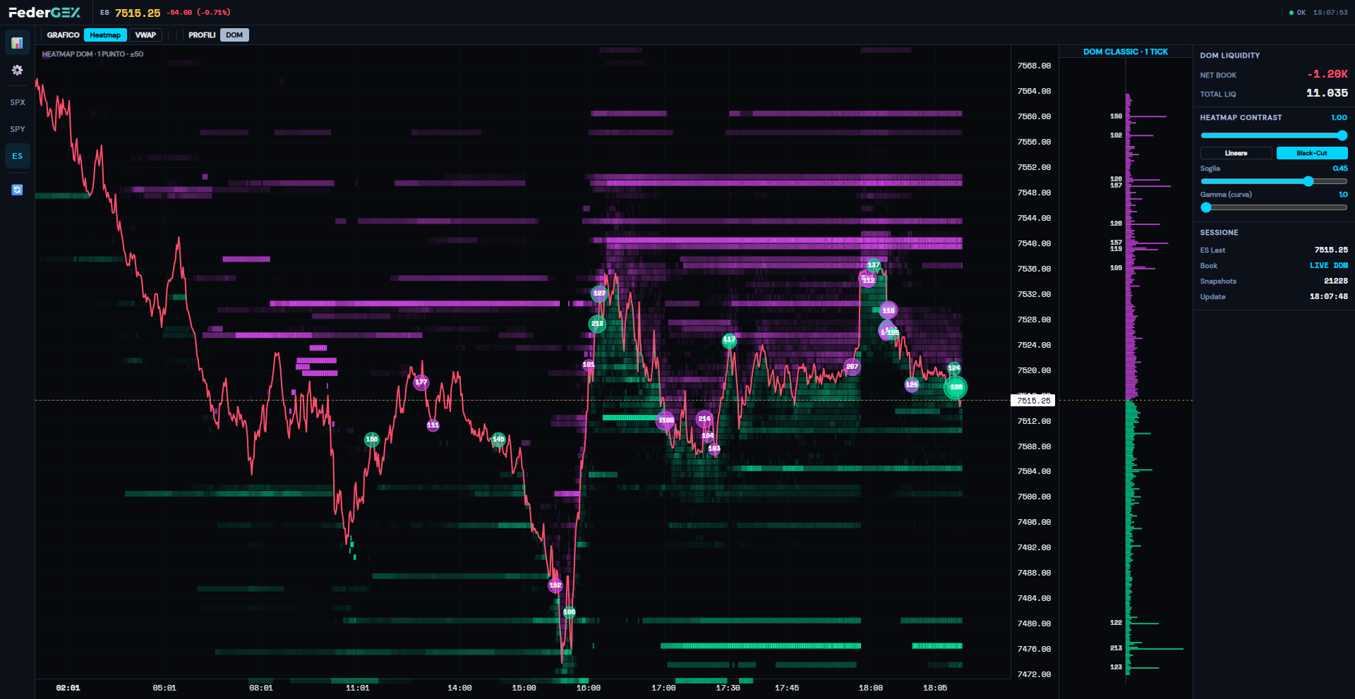 FederGEX ES DOM Heatmap